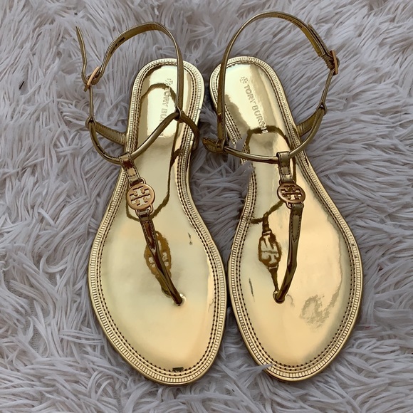 authentic tory burch Emmy gold sandals sz 7 - Picture 11 of 11